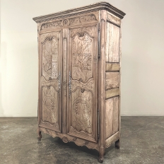 Early 19th Century Country French Armoire from Lorraine in Stripped Oak