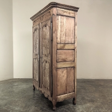 Early 19th Century Country French Armoire from Lorraine in Stripped Oak