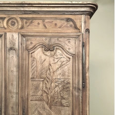 Early 19th Century Country French Armoire from Lorraine in Stripped Oak