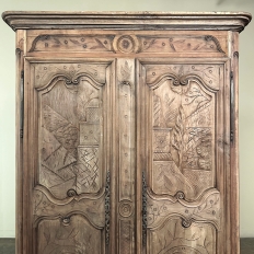 Early 19th Century Country French Armoire from Lorraine in Stripped Oak