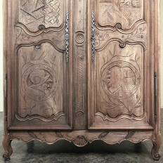 Early 19th Century Country French Armoire from Lorraine in Stripped Oak