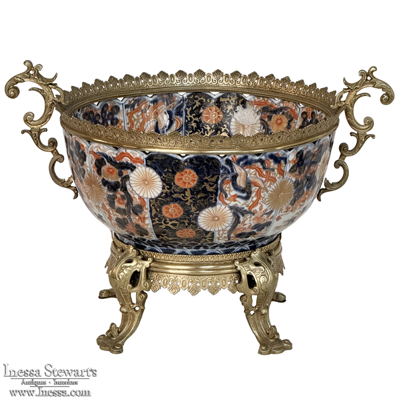 19th Century Imari Jardiniere with Bronze Mounts