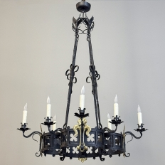 Antique French Wrought Iron Chandelier