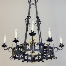 Antique French Wrought Iron Chandelier