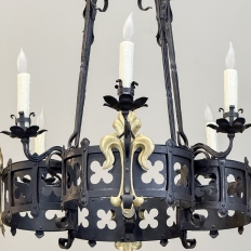 Antique French Wrought Iron Chandelier