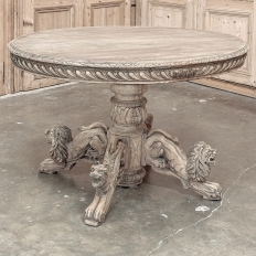 19th Century Renaissance Revival Stripped Center Table ~ Dining Table