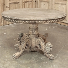 19th Century Renaissance Revival Stripped Center Table ~ Dining Table