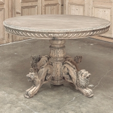 19th Century Renaissance Revival Stripped Center Table ~ Dining Table