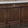 Antique French Directoire Neoclassical Mahogany Buffet with Carrara Marble Top