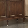 Antique French Directoire Neoclassical Mahogany Buffet with Carrara Marble Top