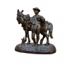 19th Century Country French Spelter Statue of Horse & Rider