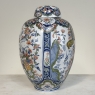 19th Century Oriental Style Delft Vase with Lid