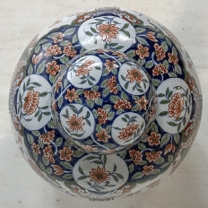 19th Century Oriental Style Delft Vase with Lid