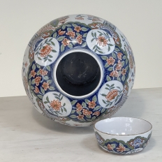 19th Century Oriental Style Delft Vase with Lid