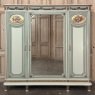 Antique Italian Neoclassical Painted Triple Armoire