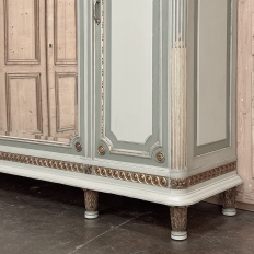 Antique Italian Neoclassical Painted Triple Armoire