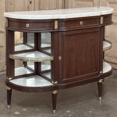 Antique French Louis XVI Mahogany Buffet with Carrara Marble