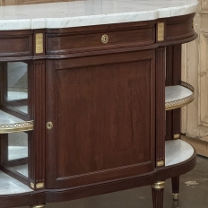 Antique French Louis XVI Mahogany Buffet with Carrara Marble