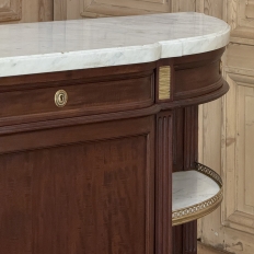 Antique French Louis XVI Mahogany Buffet with Carrara Marble