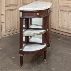 Antique French Louis XVI Mahogany Buffet with Carrara Marble