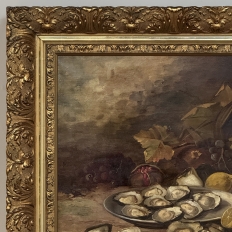 19th Century Framed Oil on Canvas of Still Life