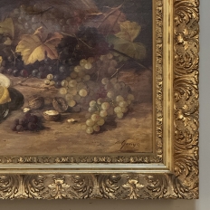 19th Century Framed Oil on Canvas of Still Life