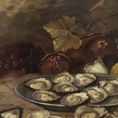 19th Century Framed Oil on Canvas of Still Life