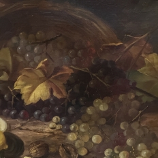 19th Century Framed Oil on Canvas of Still Life