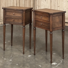 Pair Antique French Directoire ~ Neoclassical End Tables - Nightstands