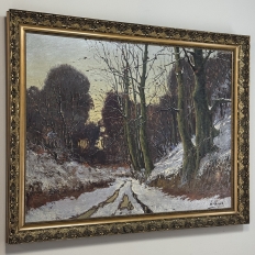 Antique Framed Oil Painting on Canvas by Louis Garot (1875-1936)