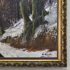 Antique Framed Oil Painting on Canvas by Louis Garot (1875-1936)