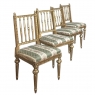 Set of 4 19th Century Swedish Louis XVI Gilded Chairs