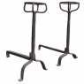 Pair 18th Century Wrought Iron Andirons