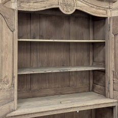 19th Century French Normandie Buffet a Deux Corps in Stripped Pine