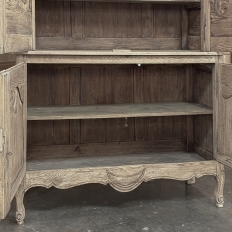 19th Century French Normandie Buffet a Deux Corps in Stripped Pine