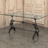 19th Century Gothic Revival Wrought Iron & Glass Sofa Table ~ Console