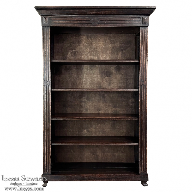 Antique Neoclassical Open Bookcase