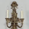 Pair Antique French Louis XVI Bronze Wall Sconces