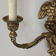 Pair Antique French Louis XVI Bronze Wall Sconces