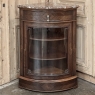 19th Century French Louis XVI Rosewood Marble Top Corner Vitrine ~ Cabinet