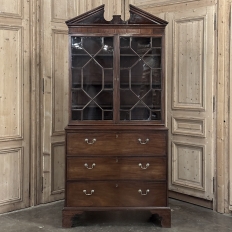 19th Century English Sheraton Mahogany Secretary ~ Bookcase