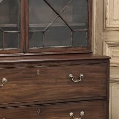 19th Century English Sheraton Mahogany Secretary ~ Bookcase