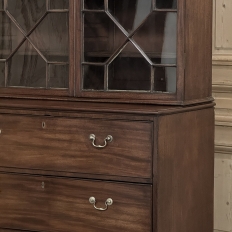 19th Century English Sheraton Mahogany Secretary ~ Bookcase