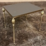 Mid-Century French Smoked Glass Brass Nesting Tables