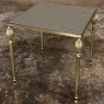 Mid-Century French Smoked Glass Brass Nesting Tables