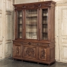 19th Century French Louis XVI Neoclassical Walnut Triple Bookcase