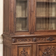 19th Century French Louis XVI Neoclassical Walnut Triple Bookcase