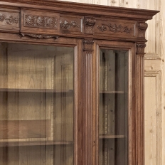 19th Century French Louis XVI Neoclassical Walnut Triple Bookcase