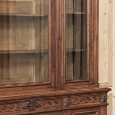 19th Century French Louis XVI Neoclassical Walnut Triple Bookcase