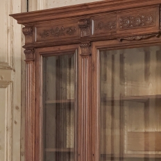 19th Century French Louis XVI Neoclassical Walnut Triple Bookcase